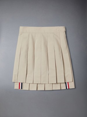 Brown Girls's Thom Browne Typewriter Pleated Mini Skirts | XQN02Q44711
