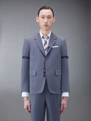 Grey Men Thom Browne Typewriter Cloth Armband Sport Coats | SGR03I85298