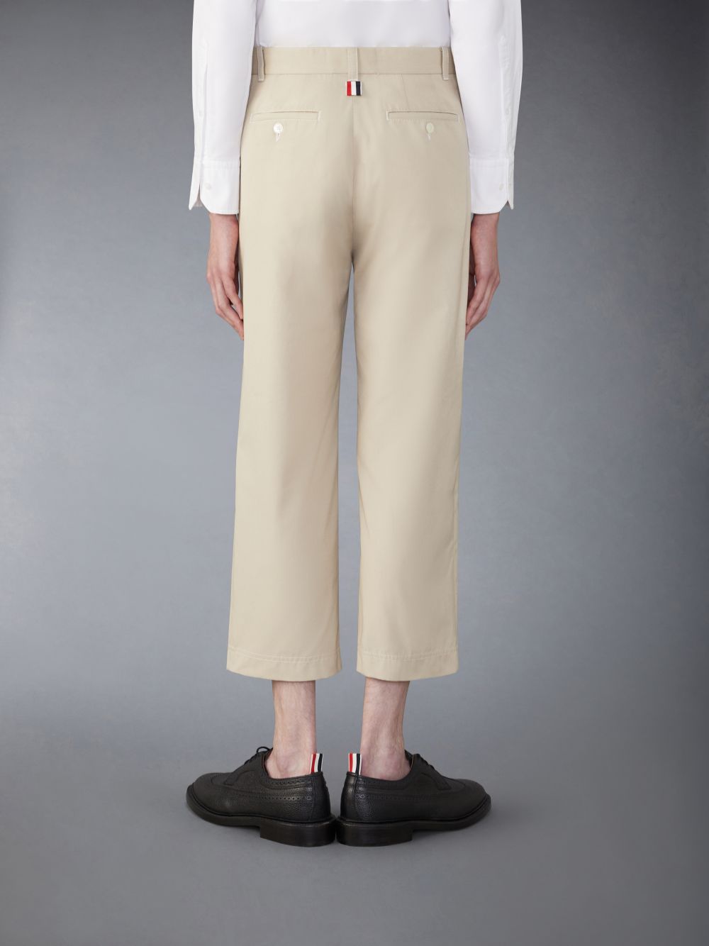 Beige Men Thom Browne Typewriter Straight Leg Pants | VKJ01X27310