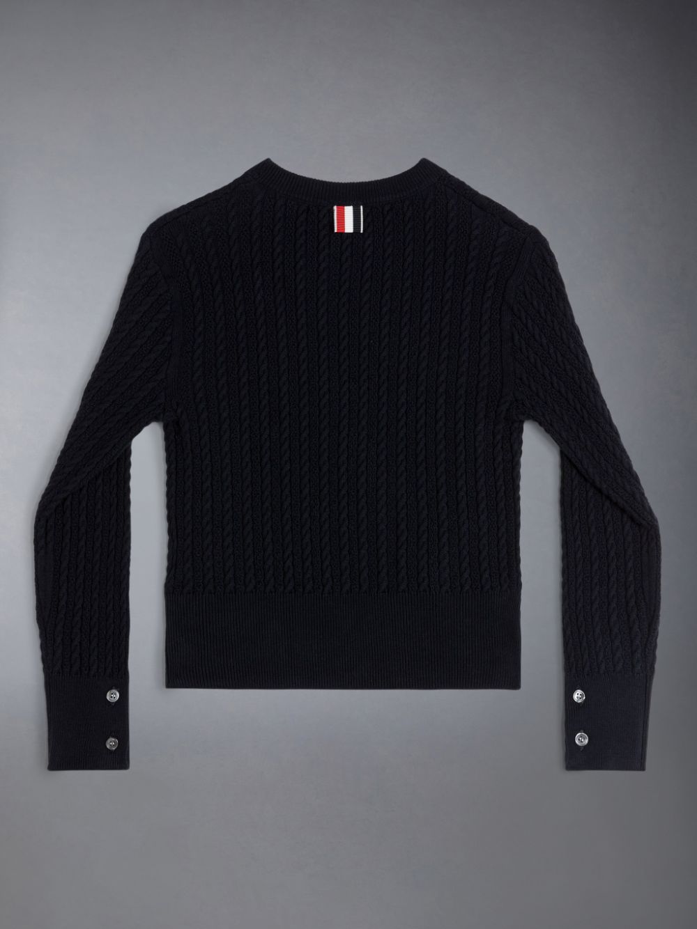 Black Girls's Thom Browne Cotton Cable Knit Pullover | NNW21A58226