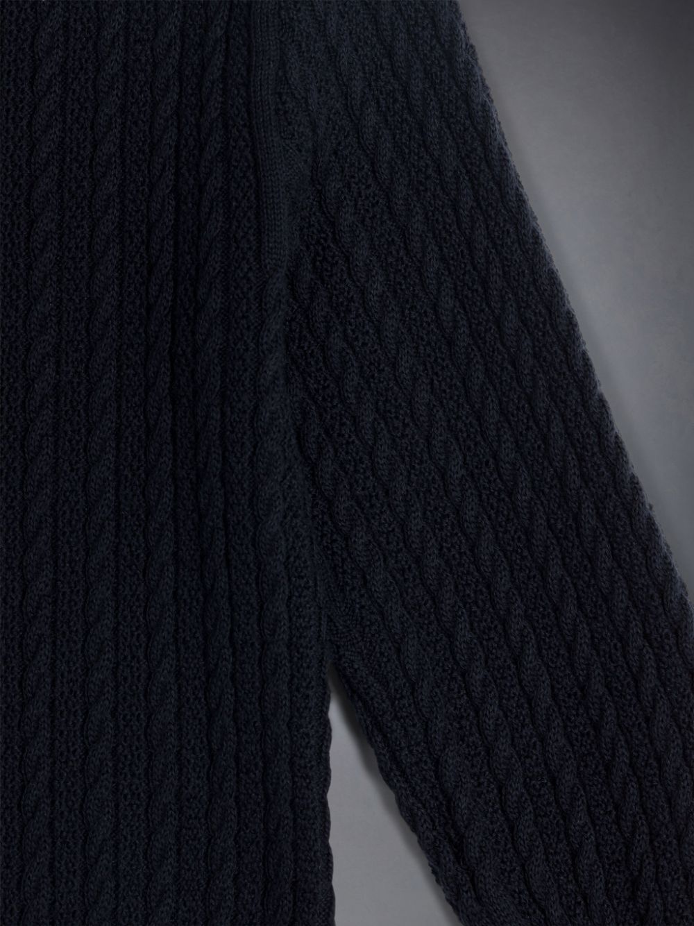 Black Girls's Thom Browne Cotton Cable Knit Pullover | NNW21A58226