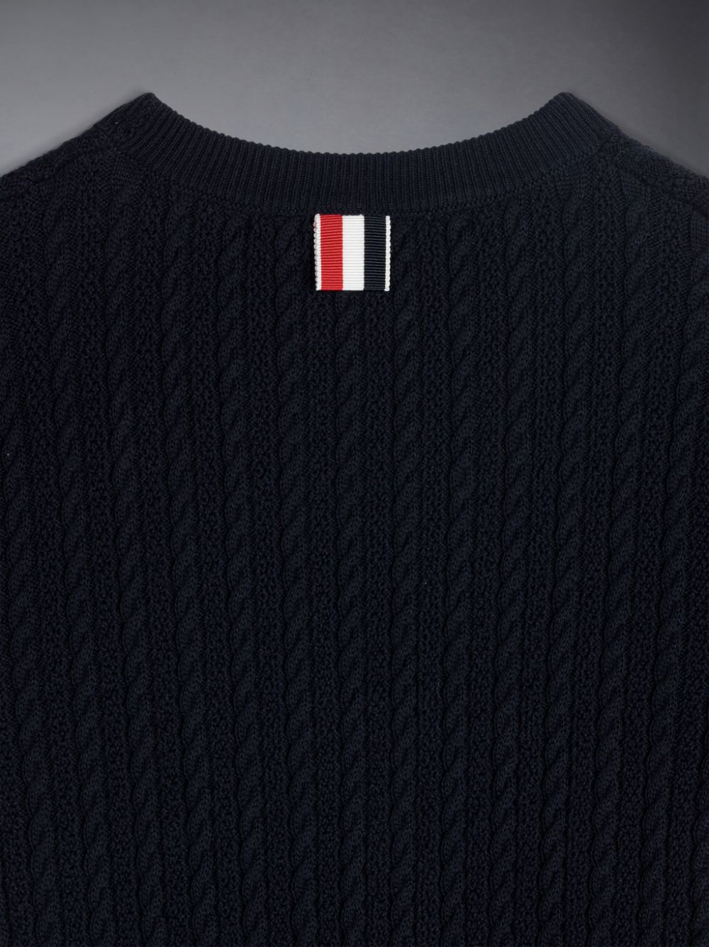 Black Girls's Thom Browne Cotton Cable Knit Pullover | NNW21A58226