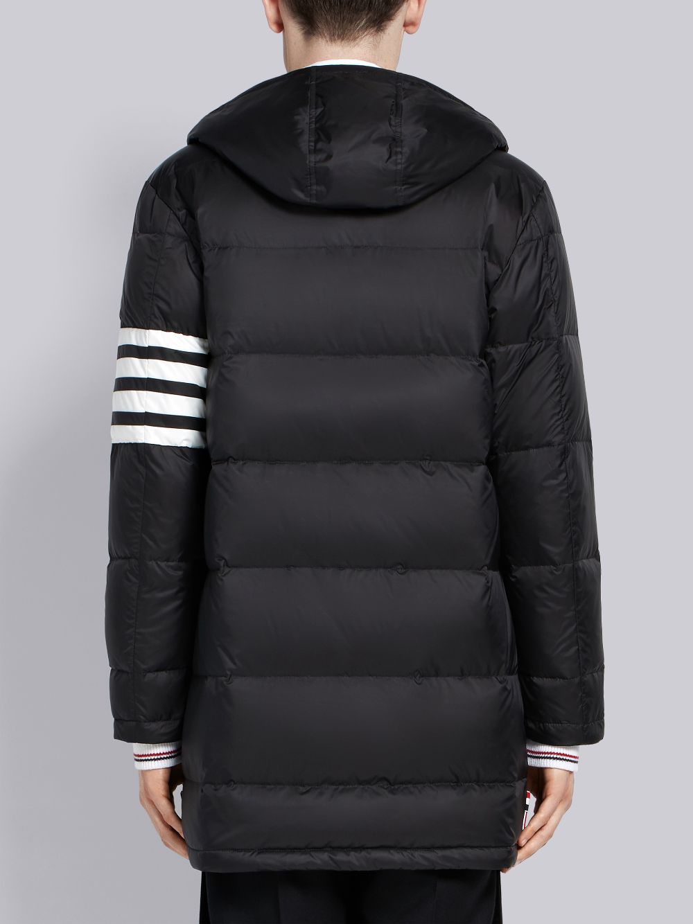 Black Men Thom Browne Down-filledmatte Nylon 4-bar Snap-front Coats | WYQ69Z65394