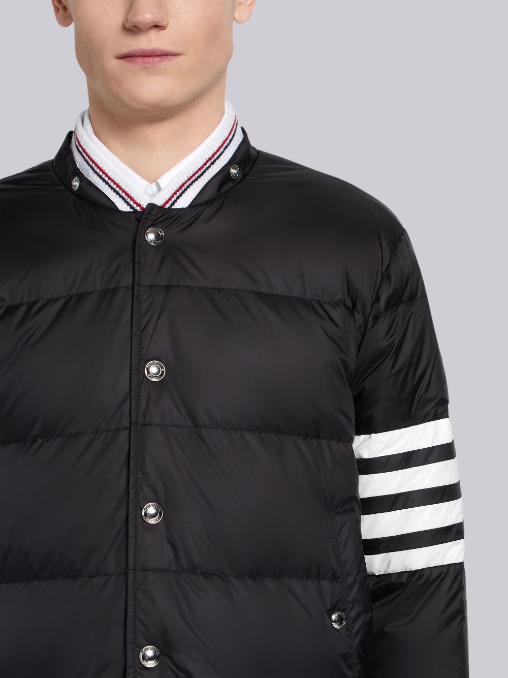 Black Men Thom Browne Down-filledmatte Nylon 4-bar Snap-front Coats | WYQ69Z65394