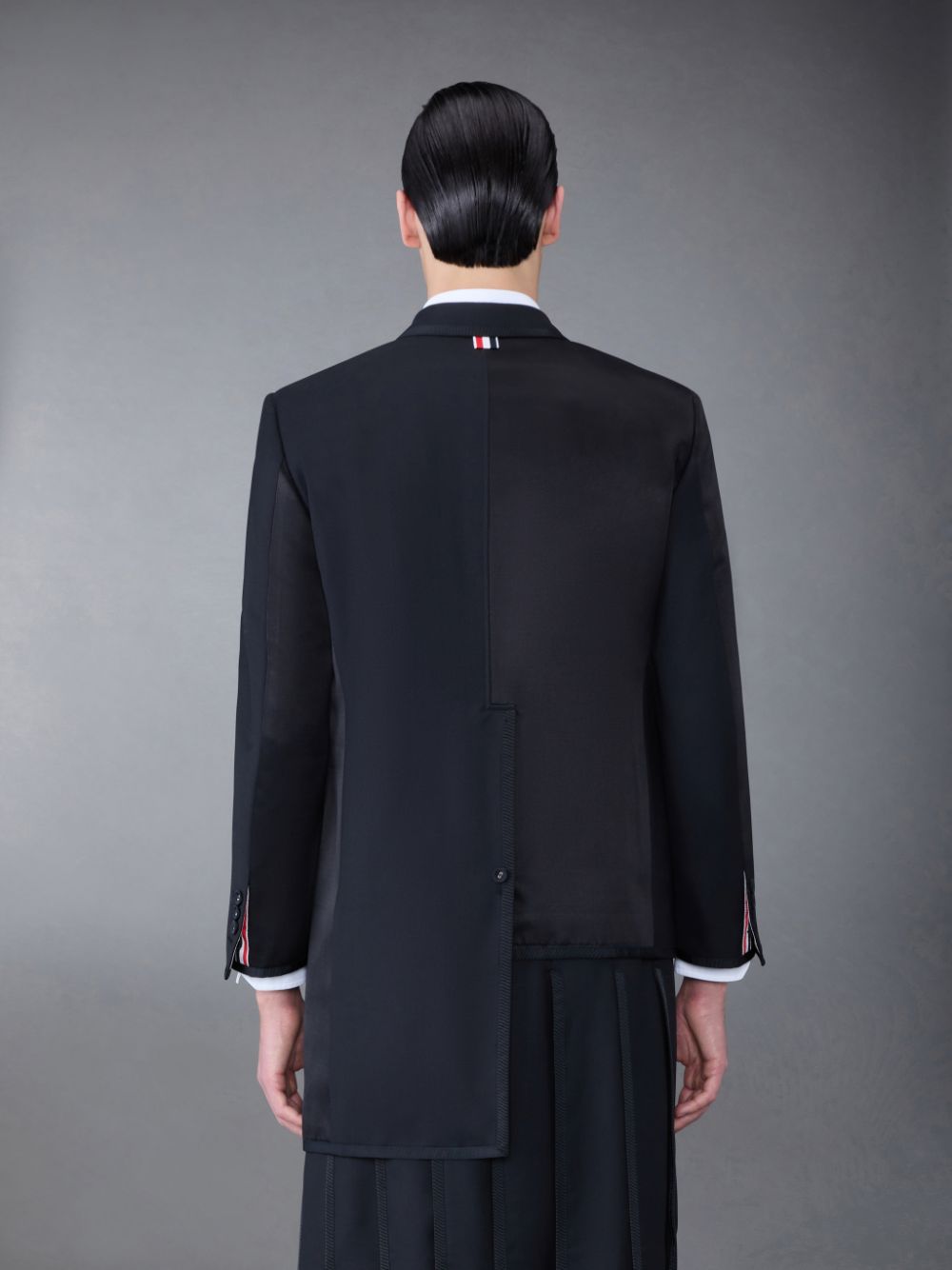 Black Men Thom Browne Funmix Duchesse Satin Collage Sport Coats | JPB56E35951