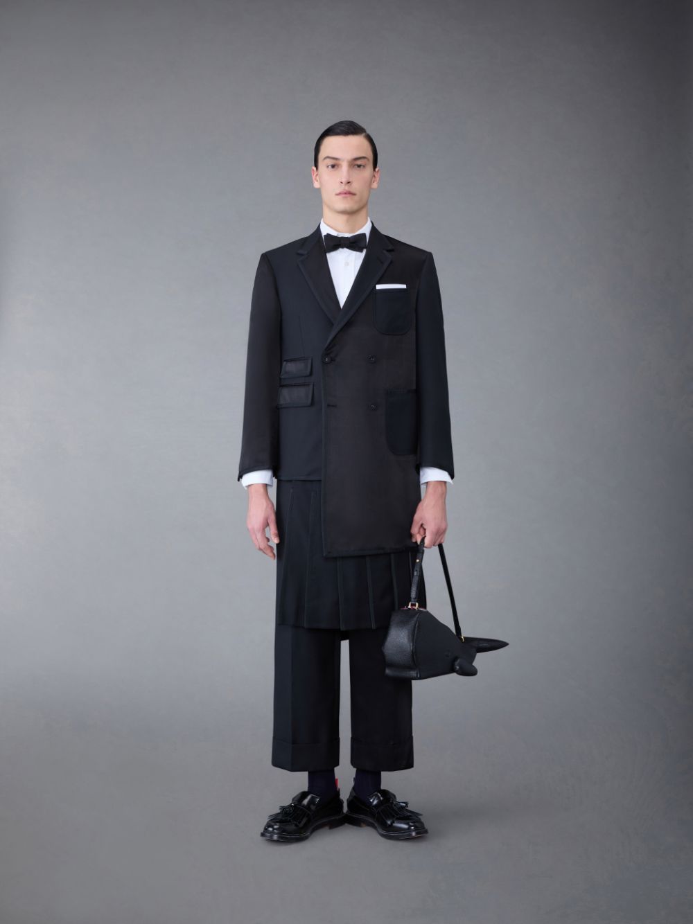 Black Men Thom Browne Funmix Duchesse Satin Collage Sport Coats | JPB56E35951