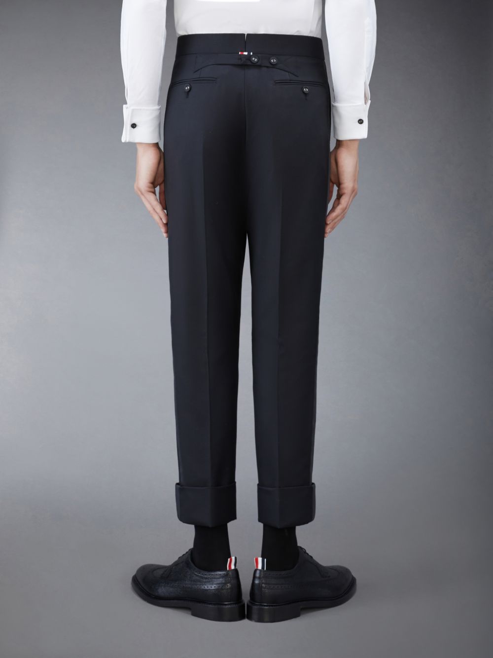 Black Men Thom Browne Twill Classic Backstrap Pants | ZJG15E65200