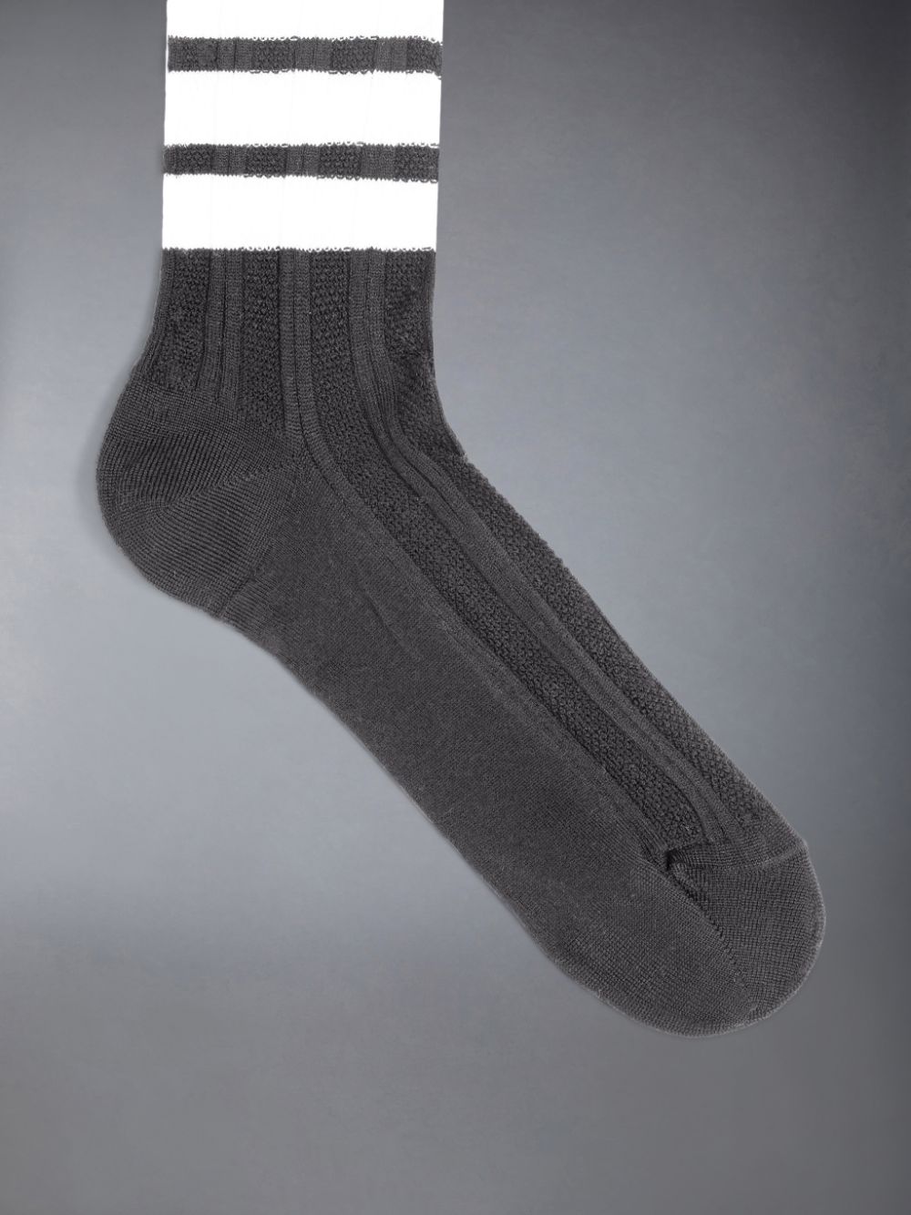 Black Men Thom Browne Washable Merino 4-Bar Mid Calf Socks | XEX60X69548