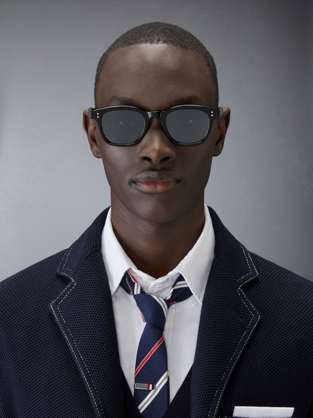 Black Women Thom Browne Acetate Rectangular Sunglasses | RCN43P10981