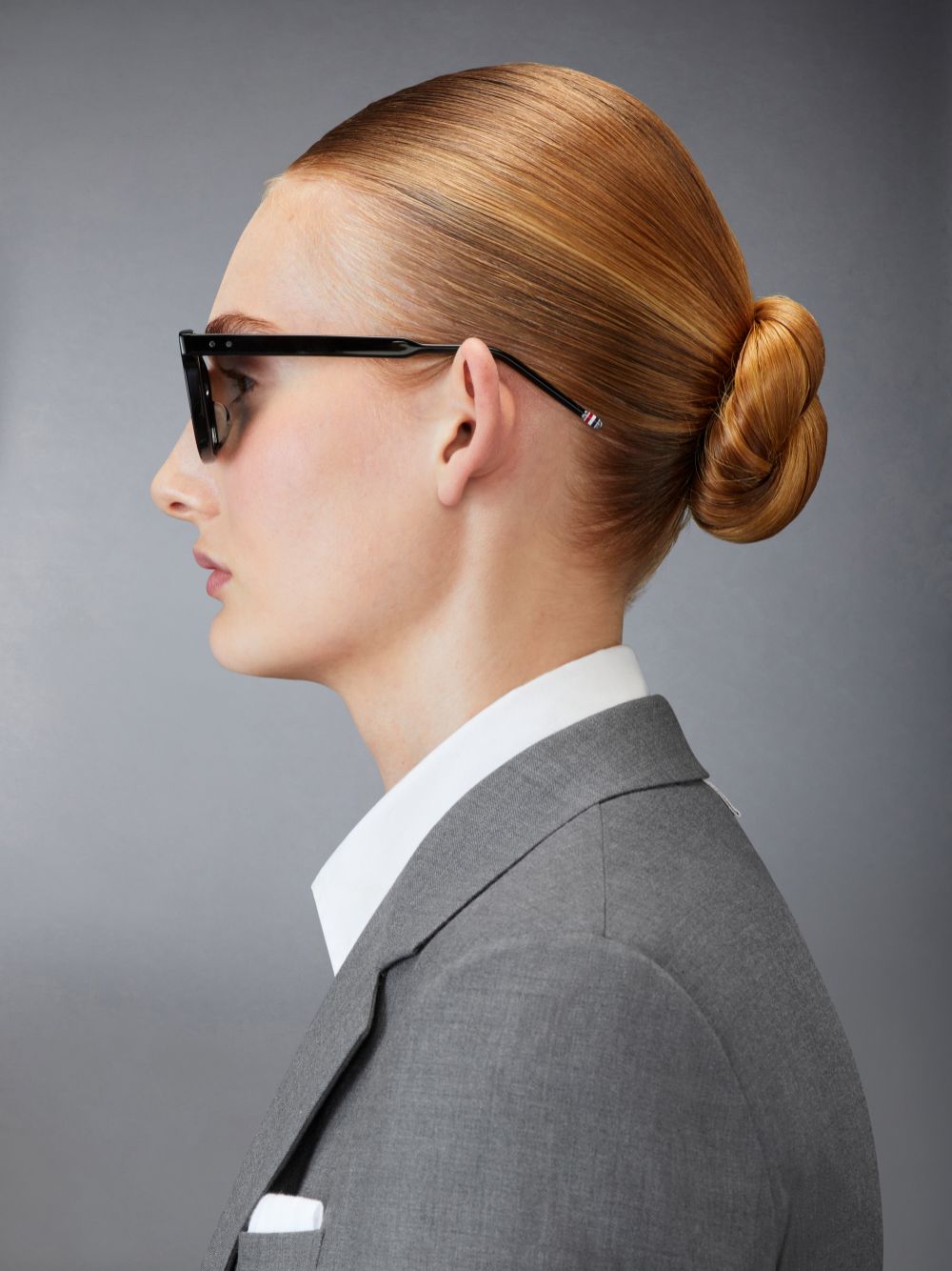 Black Women Thom Browne Acetate Rectangular Sunglasses | RCN43P10981