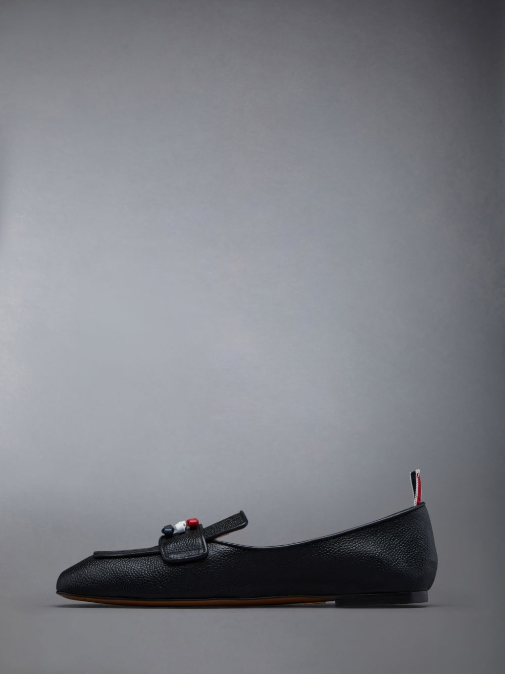Black Women Thom Browne Flexible Leather Sole 3-Bow Loafers | PTW07E04260