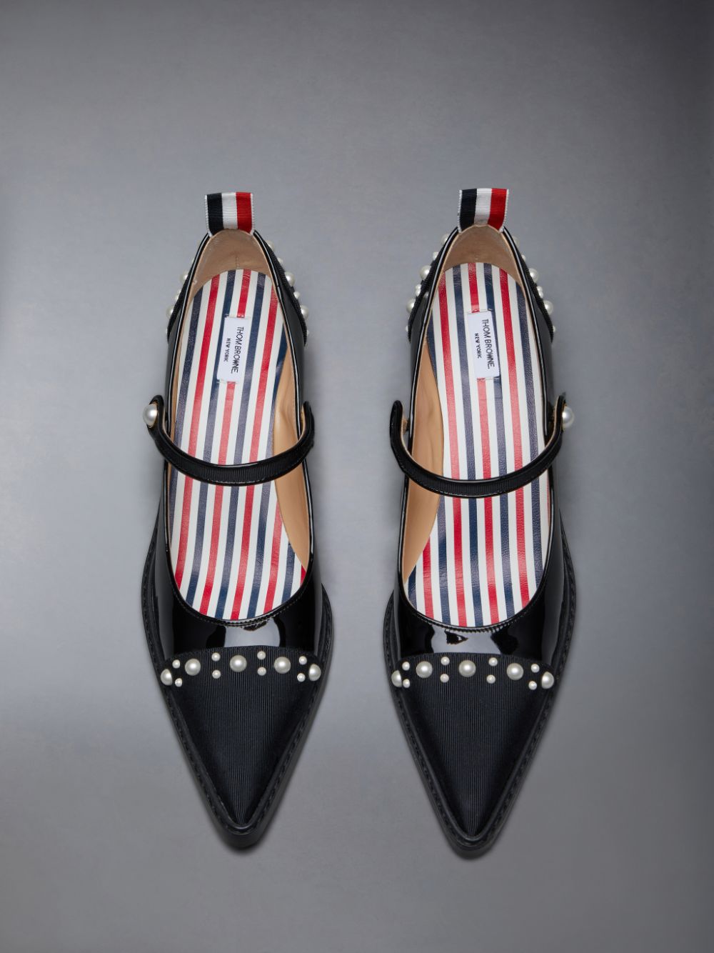 Black Women Thom Browne Pearled Patent John Brogue Shoes | DKJ59C42693