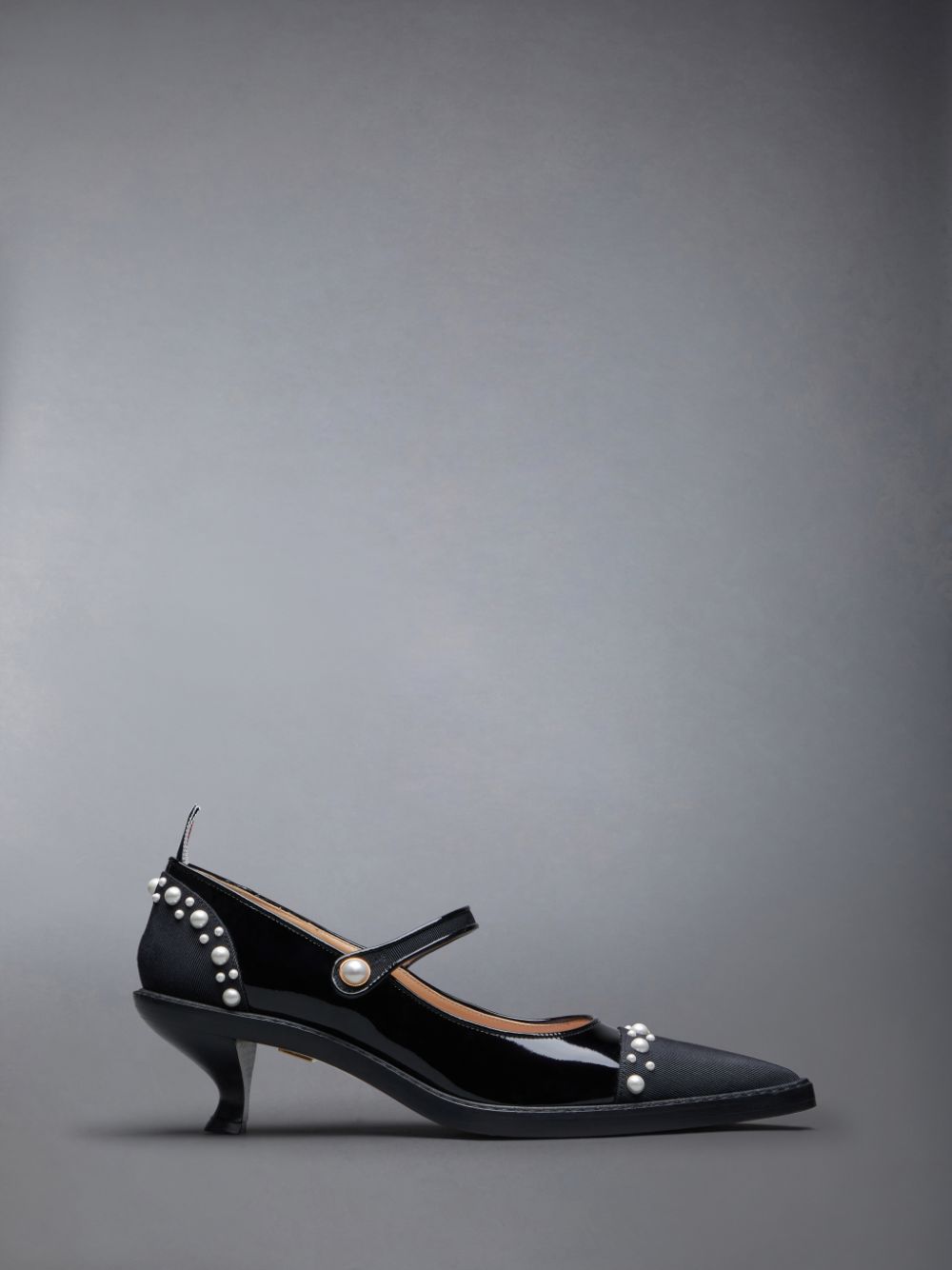 Black Women Thom Browne Pearled Patent John Brogue Shoes | DKJ59C42693