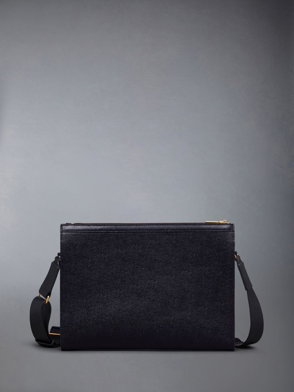 Black Women Thom Browne Pebble Grain 4-Bar Document Holder Crossbody Bags | EPD49Q40373