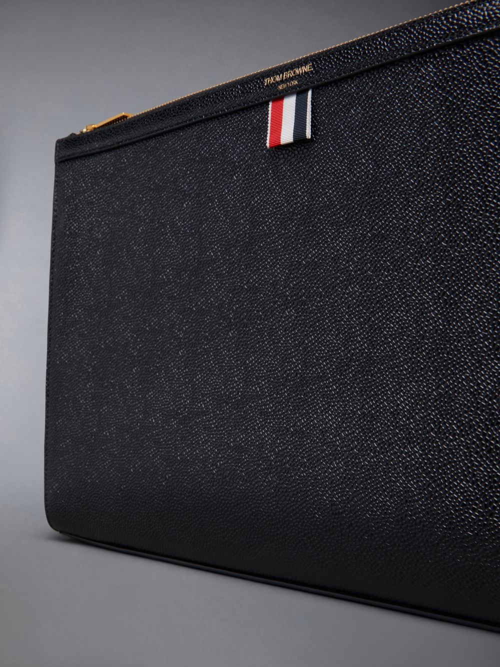 Black Women Thom Browne Pebble Grain 4-Bar Document Holder Crossbody Bags | EPD49Q40373