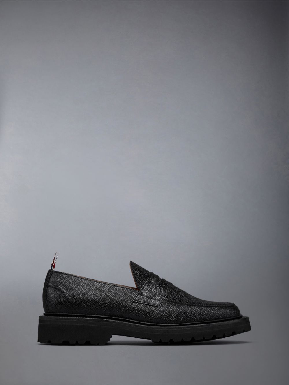 Black Women Thom Browne Pebble Grain Leather Commando Sole Penny Loafers | HYN53Q81250