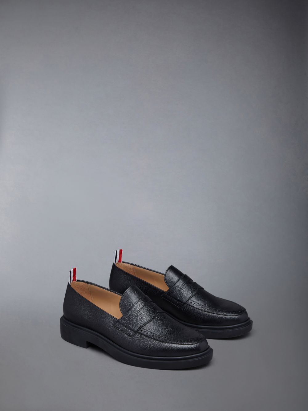 Black Women Thom Browne Pebble Grain Penny Loafers | MVO28X53562