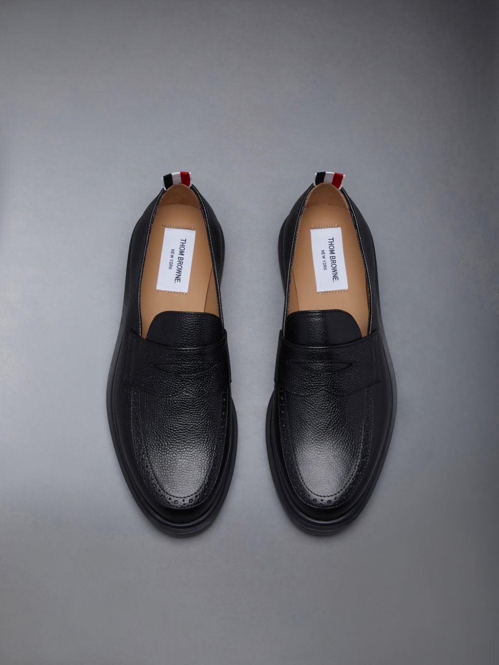 Black Women Thom Browne Pebble Grain Penny Loafers | MVO28X53562