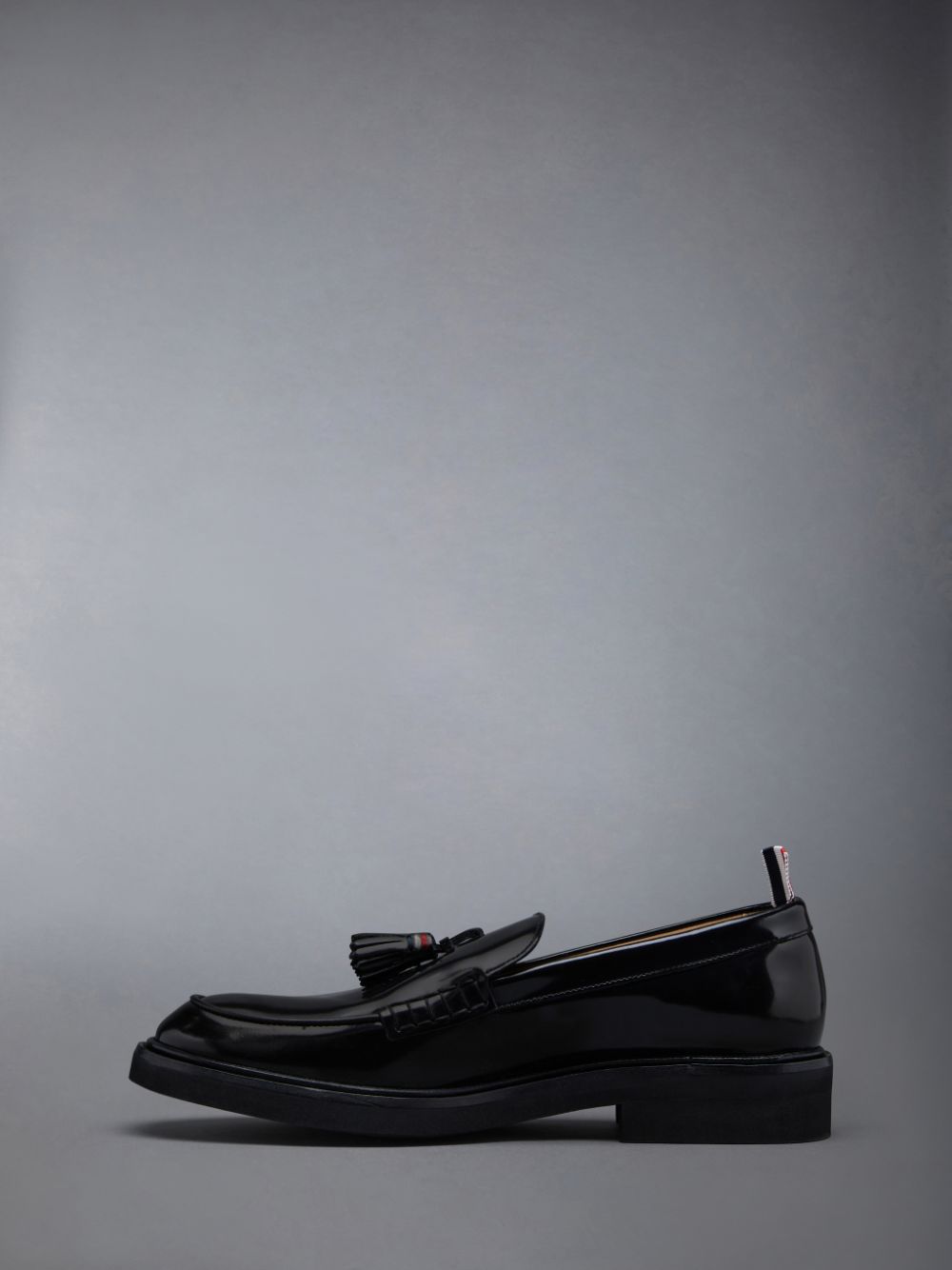 Black Women Thom Browne Polished Calf Tassel Loafers | WML89T58070