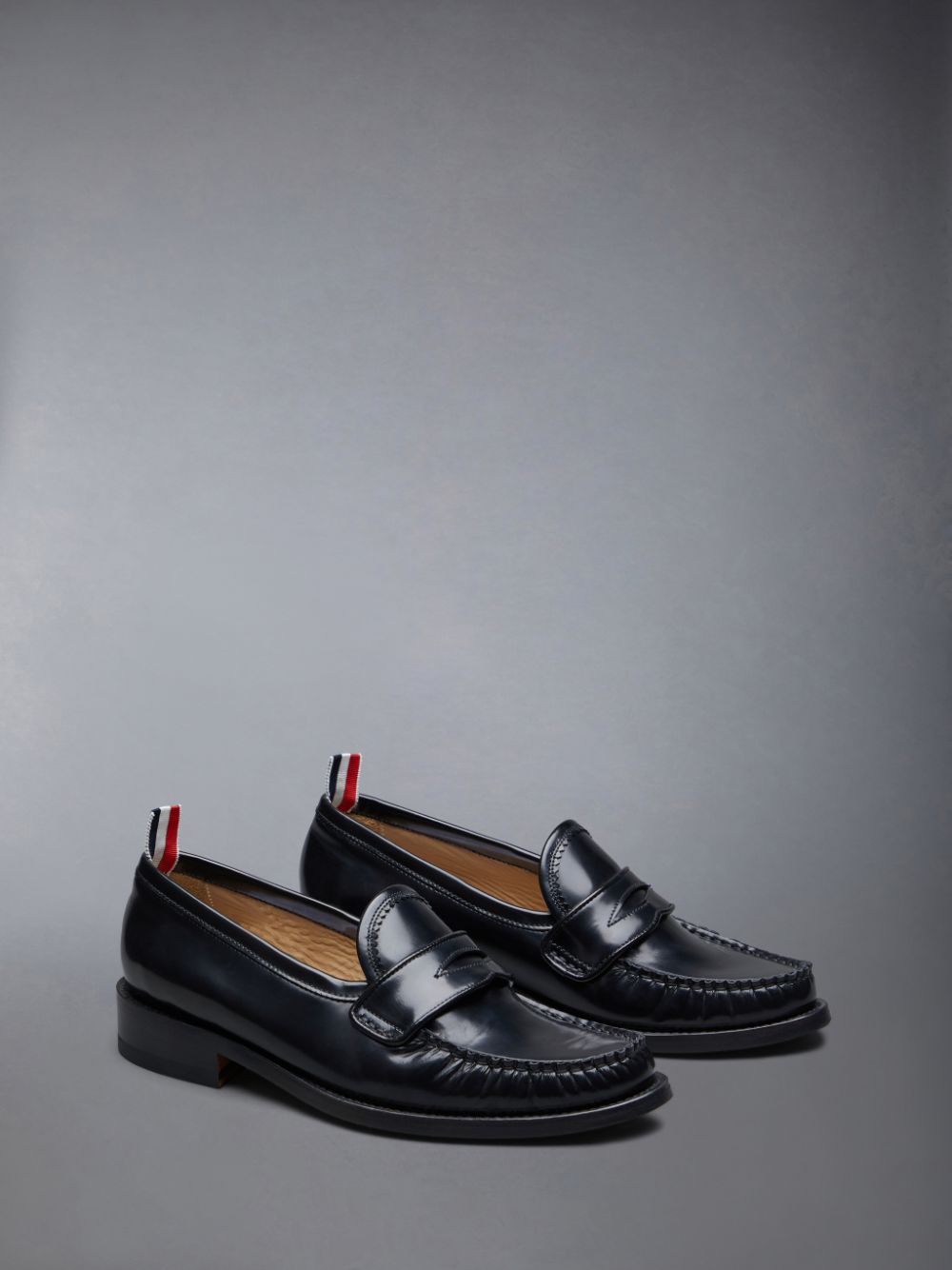 Black Women Thom Browne Spazzolato Pleated Varsity Loafers | EPC67P38722
