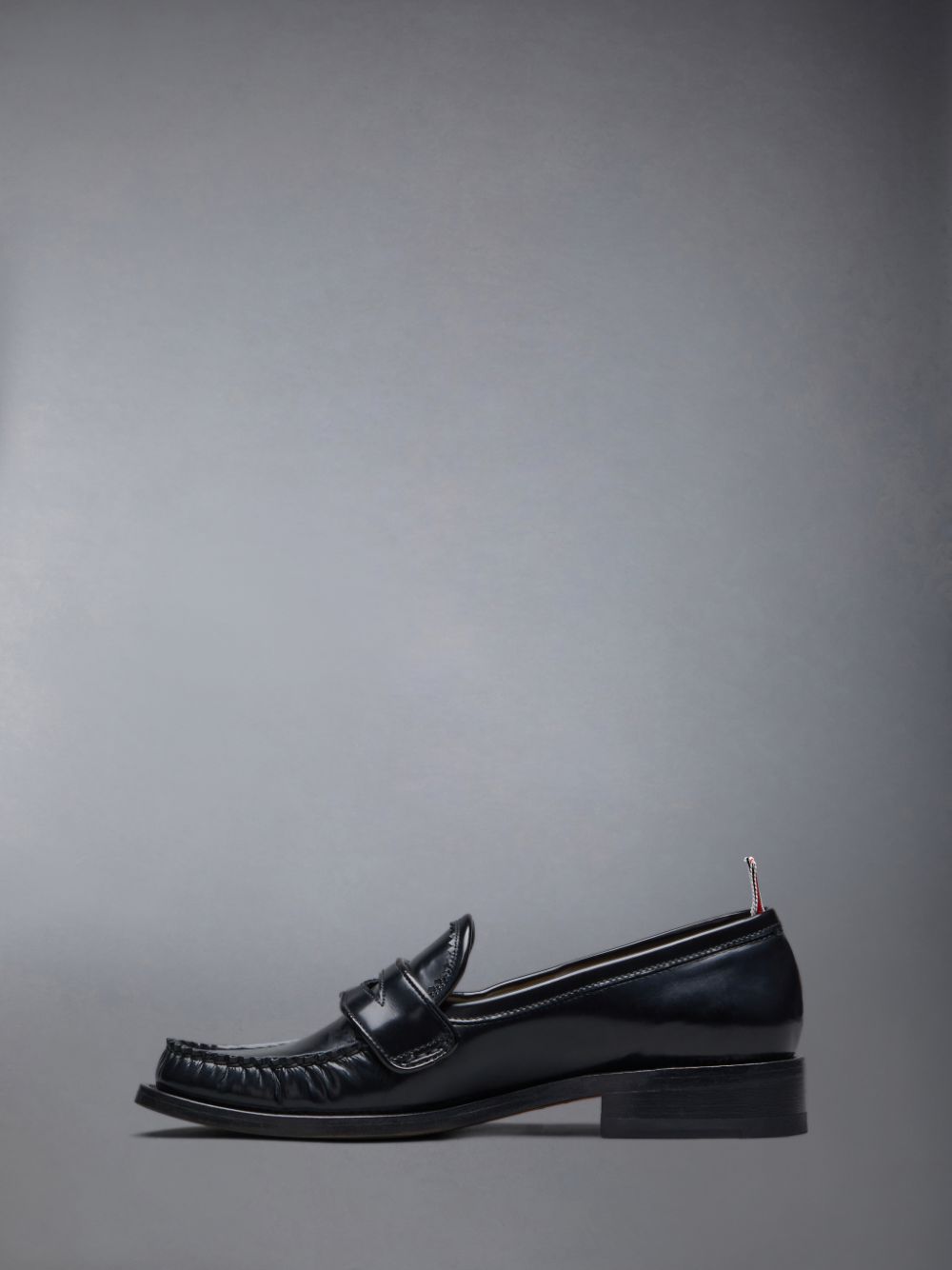 Black Women Thom Browne Spazzolato Pleated Varsity Loafers | EPC67P38722