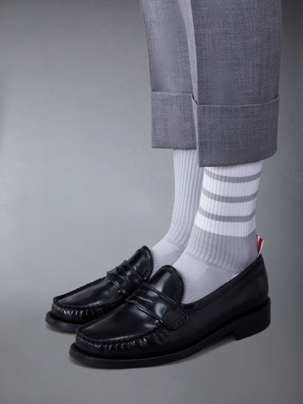Black Women Thom Browne Spazzolato Pleated Varsity Loafers | EPC67P38722