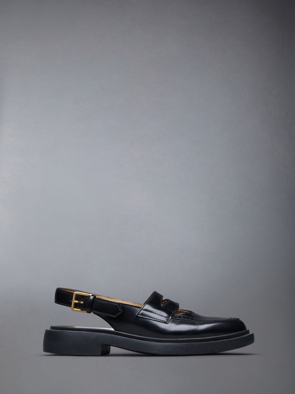 Black Women Thom Browne Spazzolato Slingback Penny Loafers | KTT40D02646