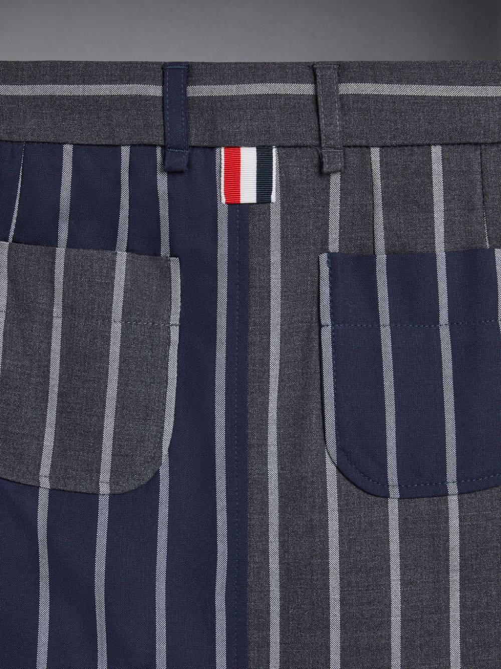 Blue Girls's Thom Browne FunMix Wool Bold Stripe A-line Sack Skirts | HCL39G52215