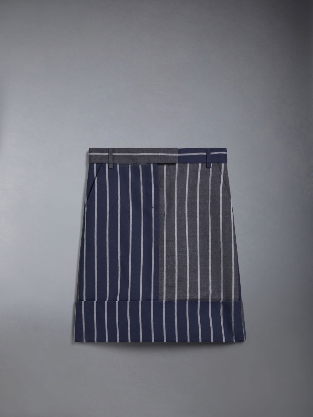 Blue Girls\'s Thom Browne FunMix Wool Bold Stripe A-line Sack Skirts | HCL39G52215