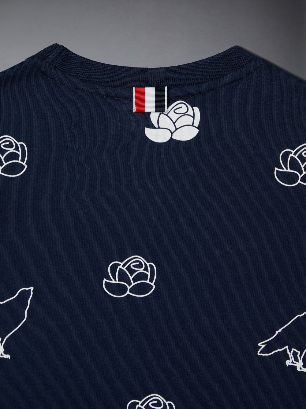 Blue Girls's Thom Browne Light Medium Jersey Rose and Raven T Shirts | LVG21H39397