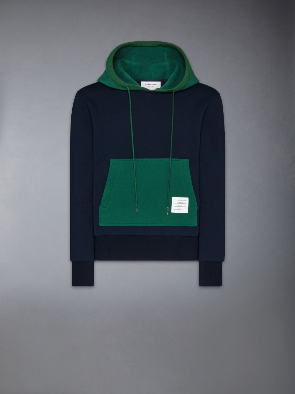 Blue Men Thom Browne Brushed Color Blocked Hoodie Pullover | BTP47E75876