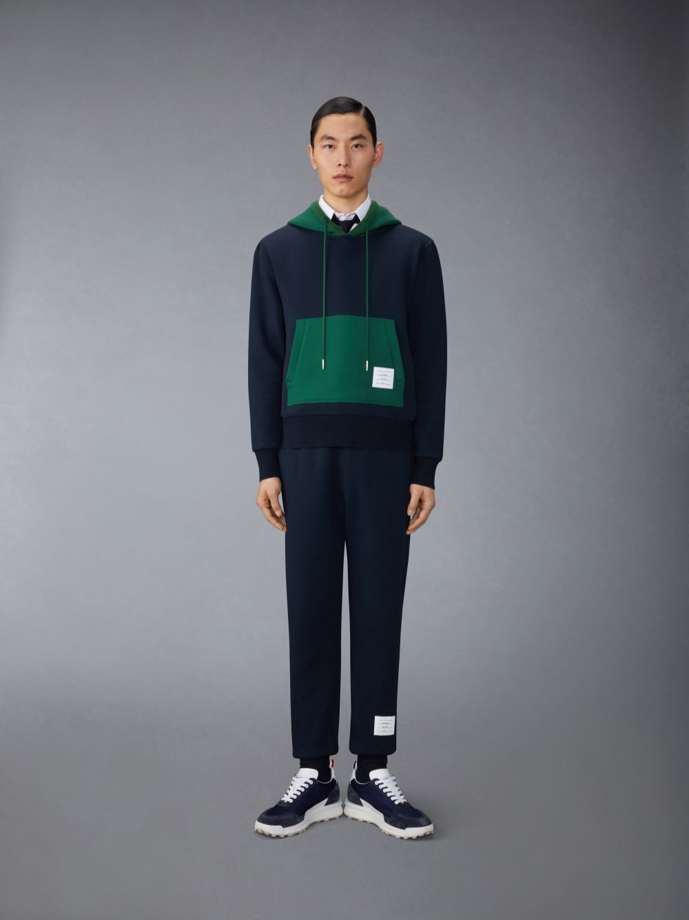 Blue Men Thom Browne Brushed Color Blocked Sweatpants | KZY95I40173