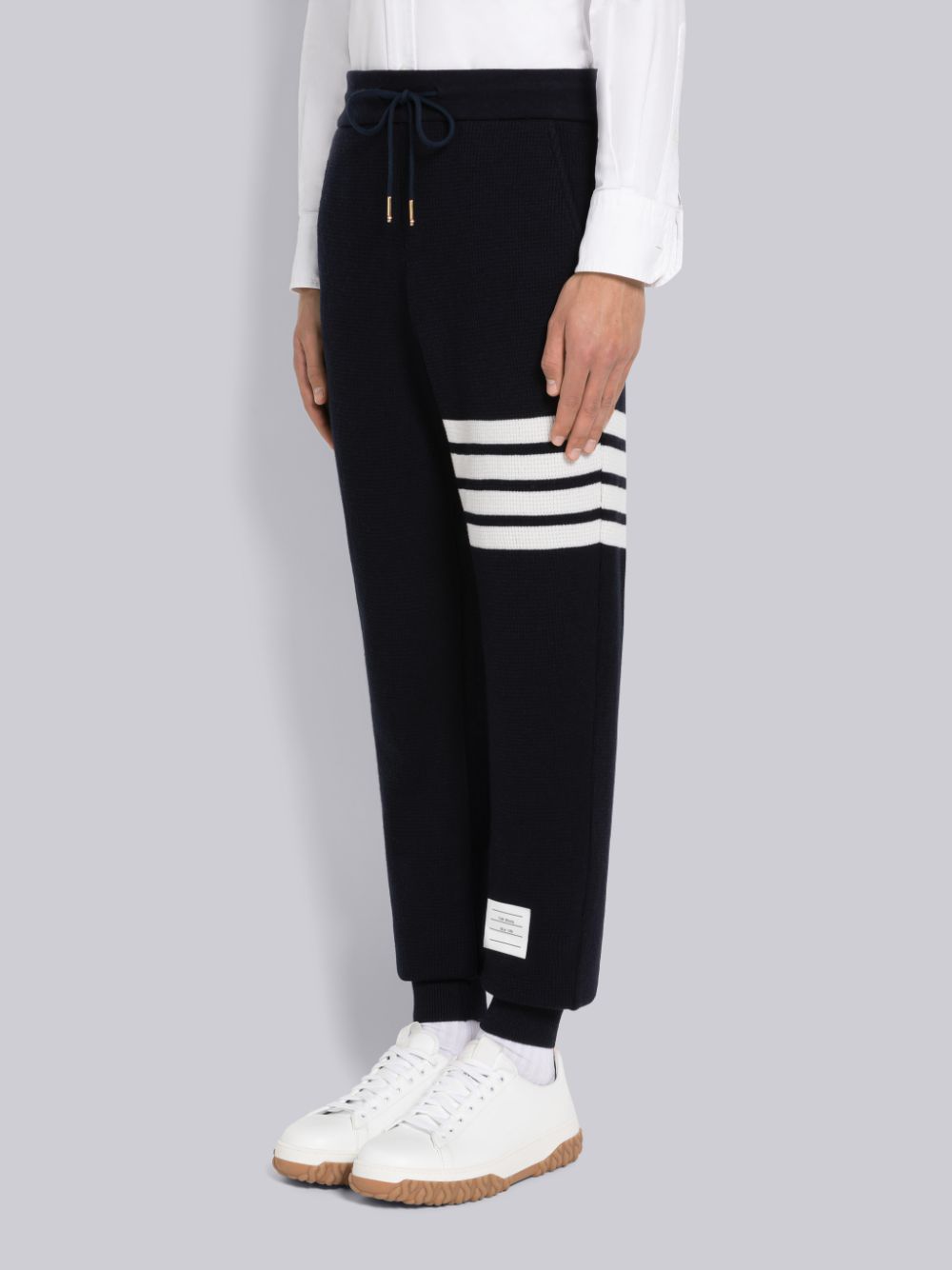 Blue Men Thom Browne Cashmere Waffle 4-Bar Sweatpants | HNK82O11301