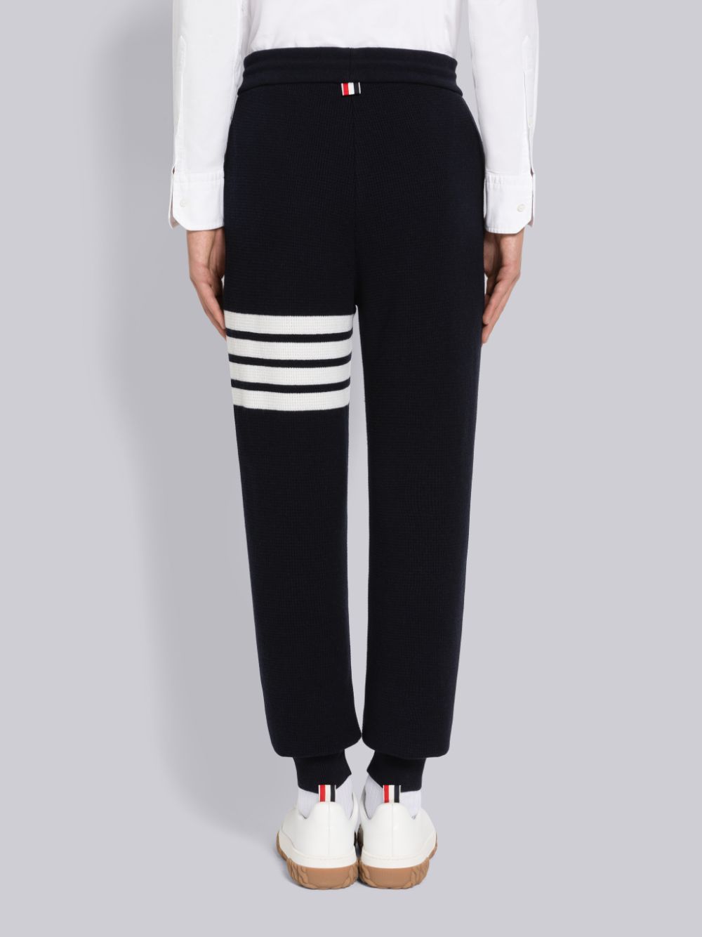 Blue Men Thom Browne Cashmere Waffle 4-Bar Sweatpants | HNK82O11301