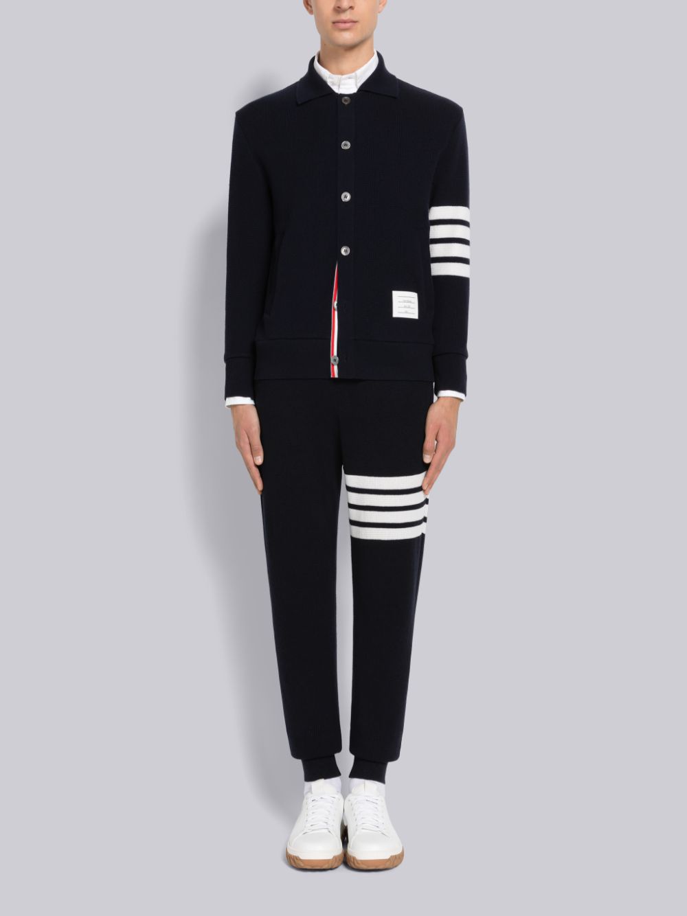 Blue Men Thom Browne Cashmere Waffle 4-Bar Sweatpants | HNK82O11301