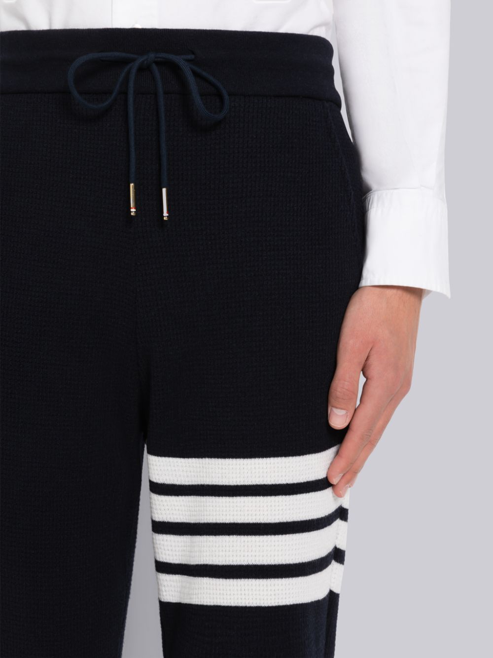Blue Men Thom Browne Cashmere Waffle 4-Bar Sweatpants | HNK82O11301