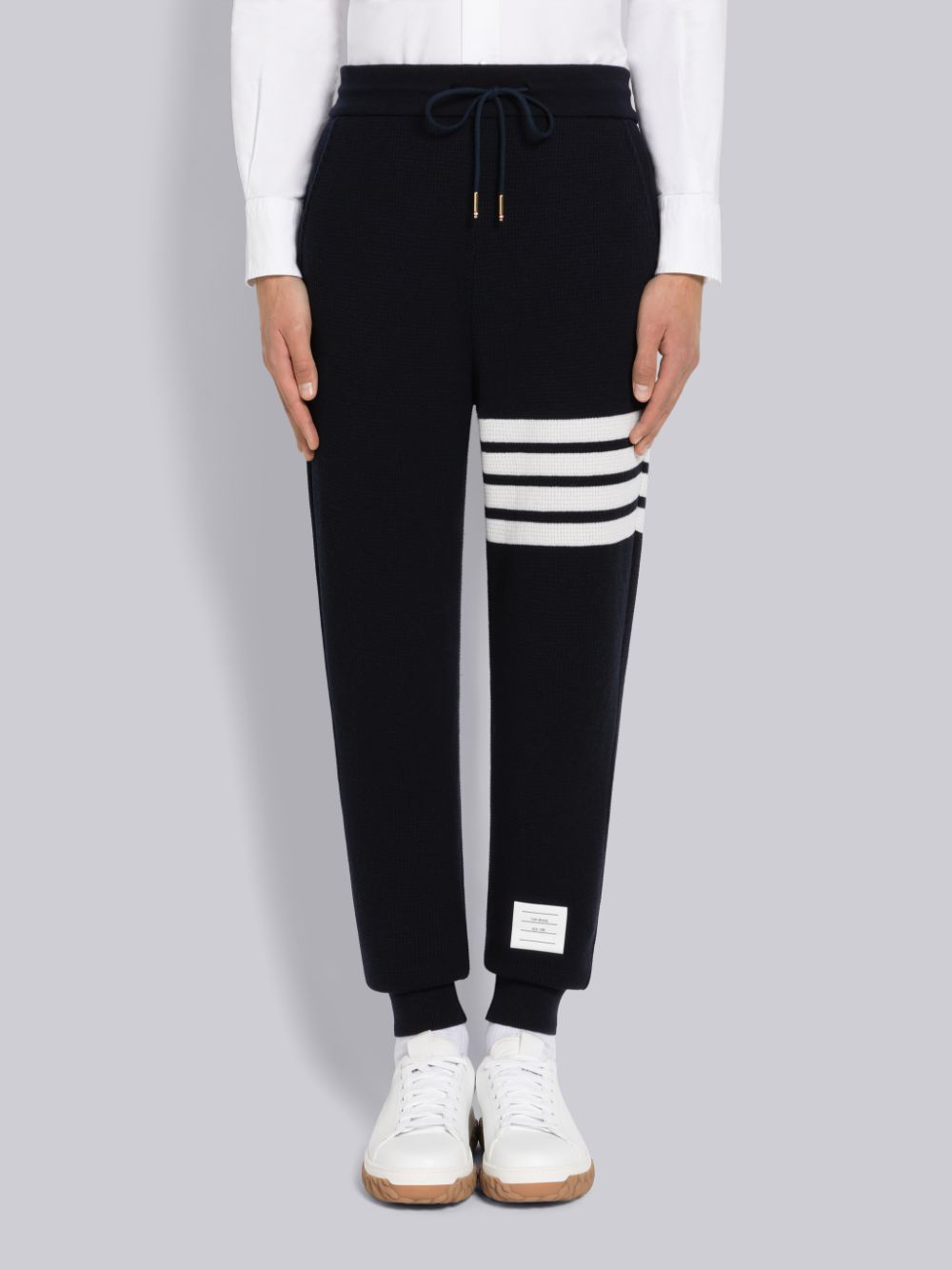 Blue Men Thom Browne Cashmere Waffle 4-Bar Sweatpants | HNK82O11301
