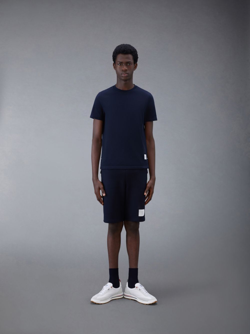 Blue Men Thom Browne Classic Pique Stripe T Shirts | GLU75G77328