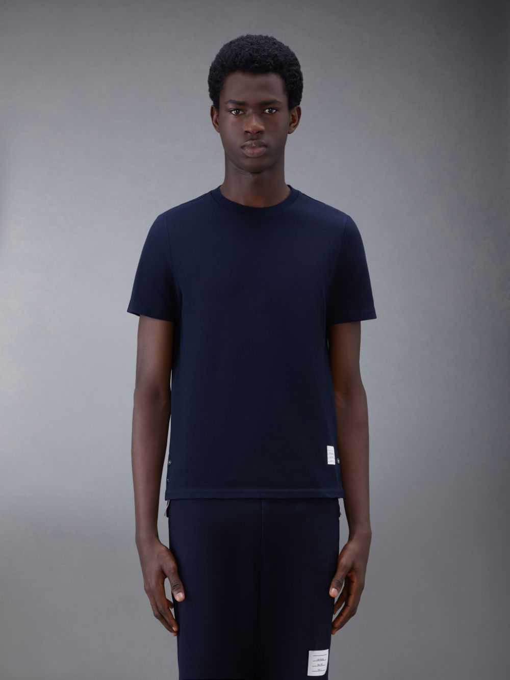 Blue Men Thom Browne Classic Pique Stripe T Shirts | GLU75G77328
