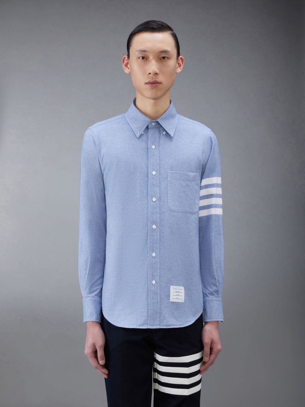 Blue Men Thom Browne Flannel 4-Bar Shirts | OCD95P12722