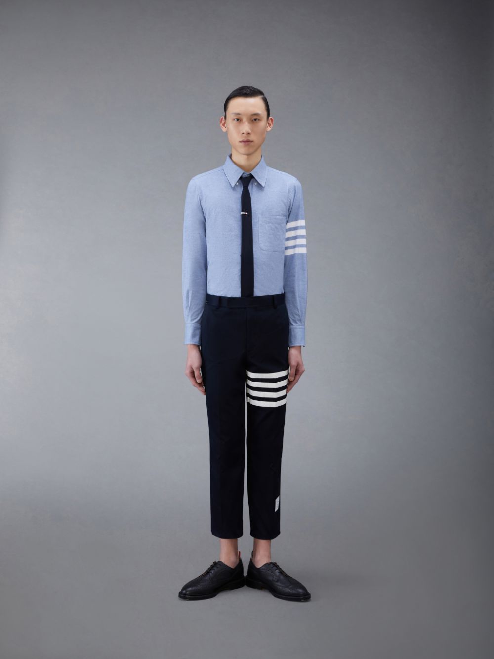 Blue Men Thom Browne Flannel 4-Bar Shirts | OCD95P12722