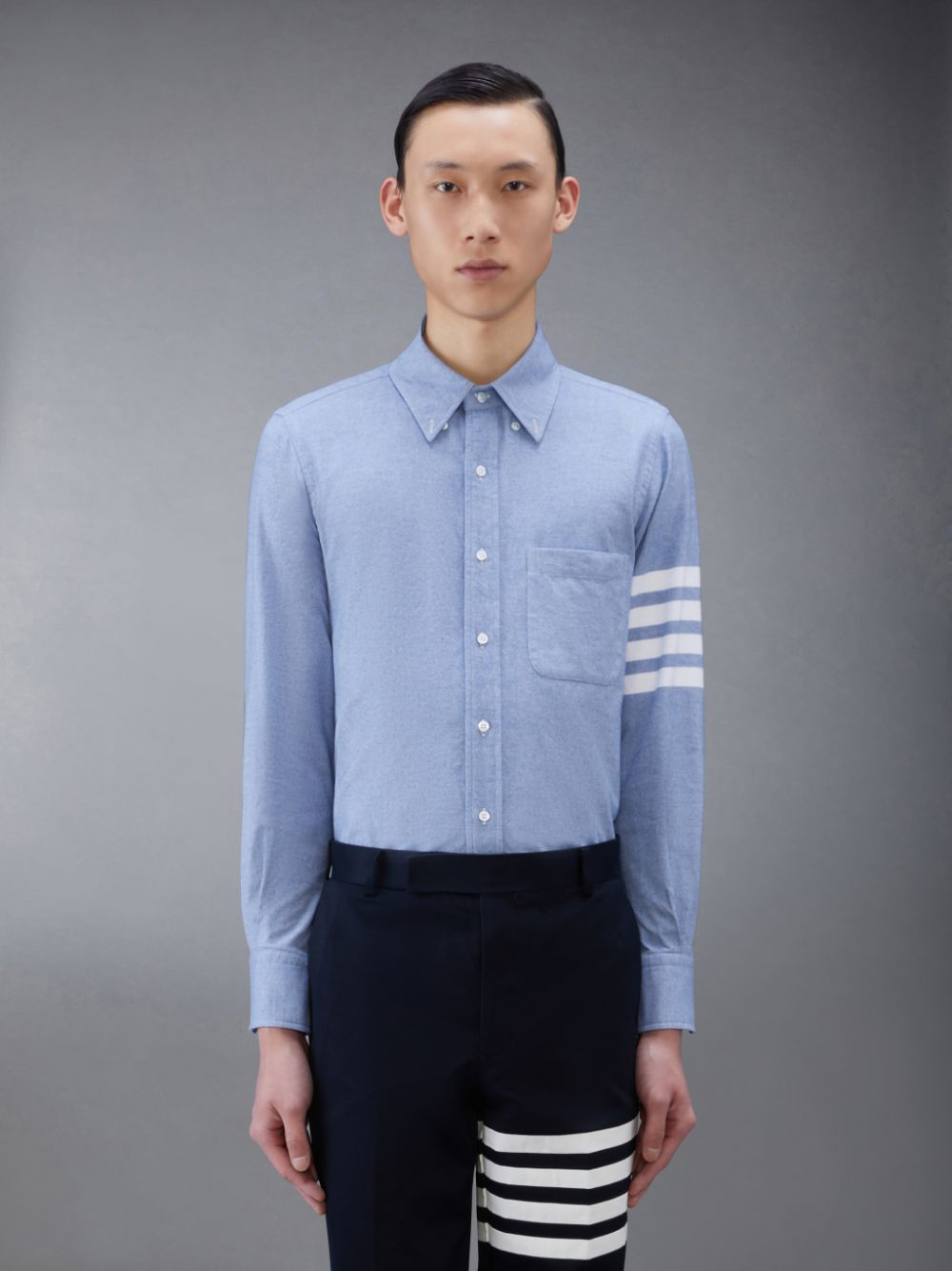 Blue Men Thom Browne Flannel 4-Bar Shirts | OCD95P12722
