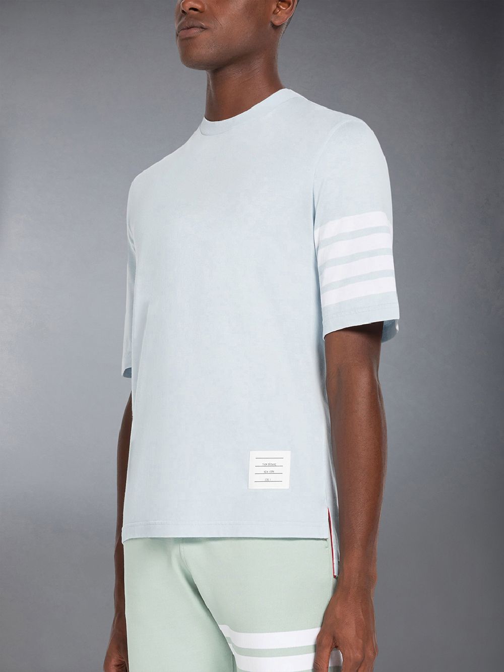 Blue Men Thom Browne Jersey 4-Bar Short Sleeve T Shirts | OES80V00483