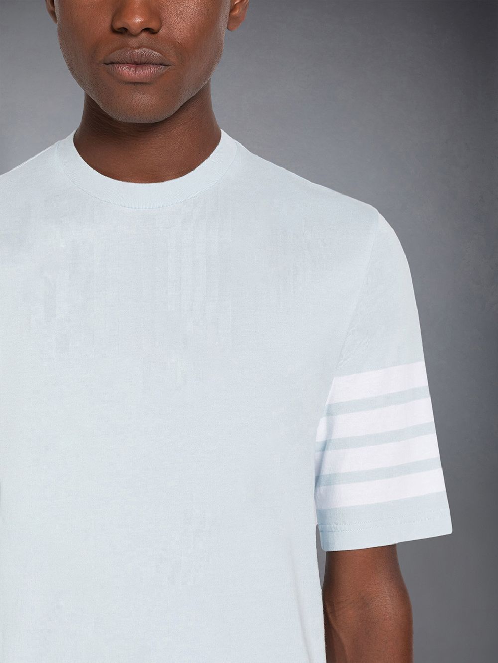 Blue Men Thom Browne Jersey 4-Bar Short Sleeve T Shirts | OES80V00483