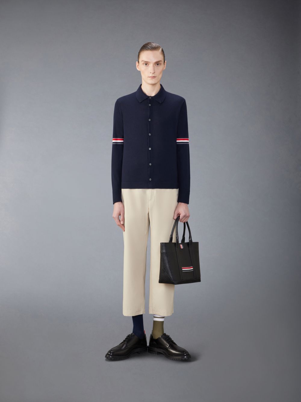 Blue Men Thom Browne Merino Wool Armband Shirts | TCP28E11198