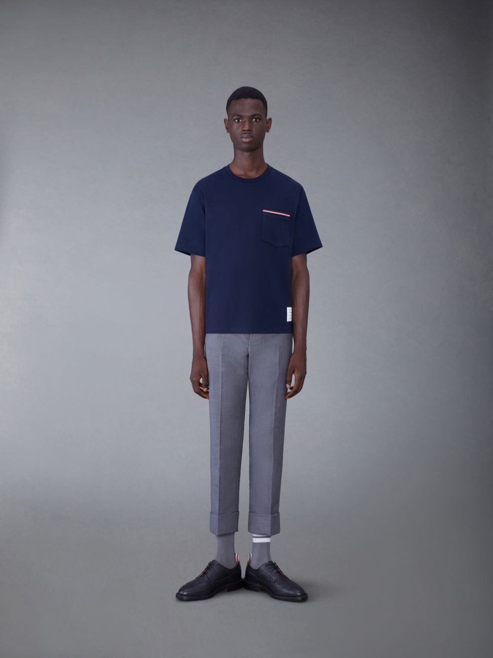 Blue Men Thom Browne Oversized Short Sleeve Pocket T Shirts | WMU89X24306