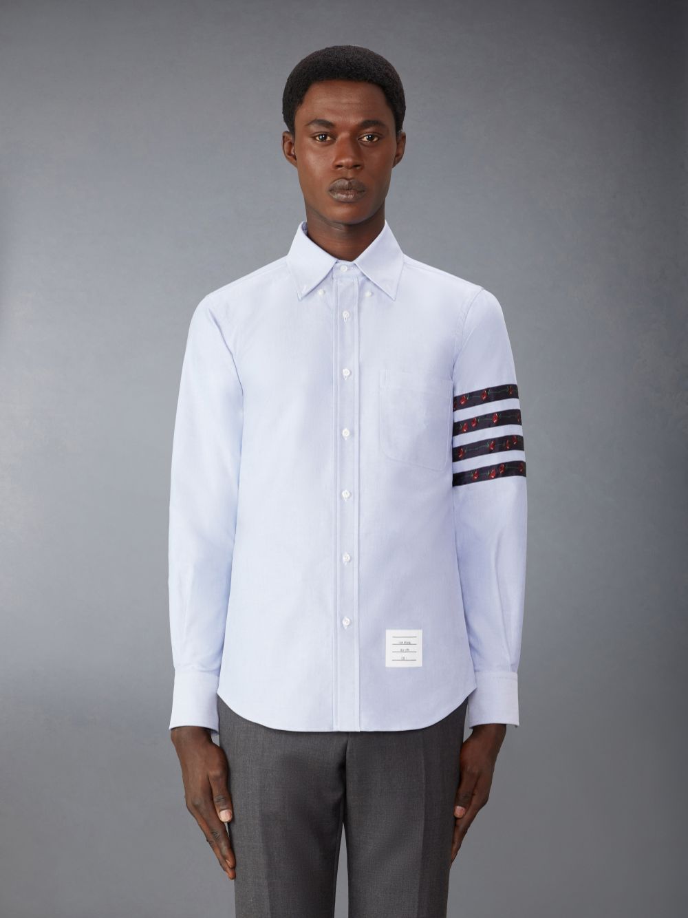 Blue Men Thom Browne Oxford Rose 4-Bar Shirts | KIW96U10727