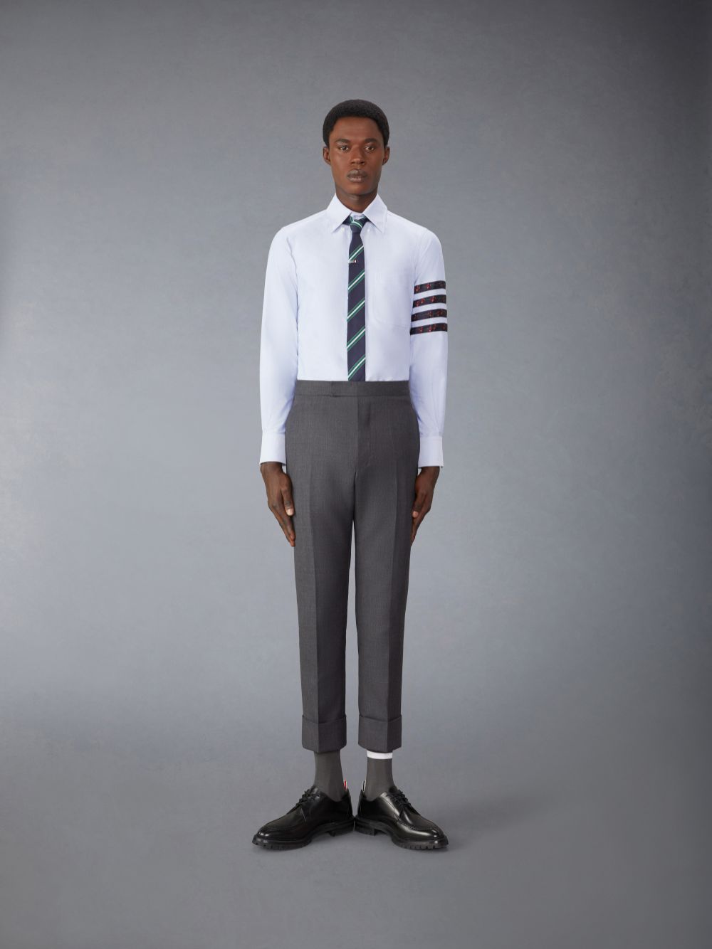 Blue Men Thom Browne Oxford Rose 4-Bar Shirts | KIW96U10727
