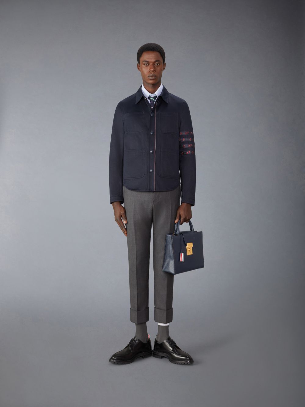 Blue Men Thom Browne Oxford Rose 4-Bar Shirts | KIW96U10727