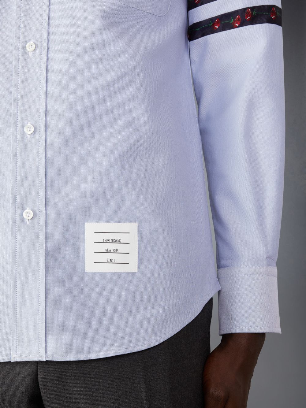 Blue Men Thom Browne Oxford Rose 4-Bar Shirts | KIW96U10727